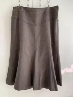 大きいサイズ 23区 フレアスカート ブラウン 44
