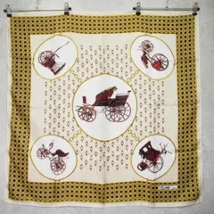 ★CELINE 大判スカーフ 馬車柄 ロープデザイン 総柄 ベージュ