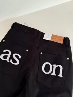 韓国ASON as''on ブラック デニムパンツ hu918
