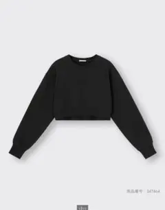 GU スウェットクロップドプルオーバー BLACK 3XL