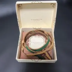 美品 OJAGA DESIGN 2連レザー ブレスレット ヌメ×緑
