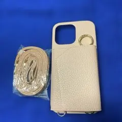iPhone15PROMAX用ケース ショルダー付き ミラー付き ピンク