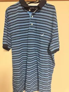 NAUTICA ストライプ ポロシャツ L