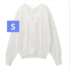 【GU】ドルマンシアーカーディガン ホワイト S