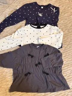 長袖カットソー3点セット（ハート柄）