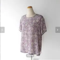 【ヴィンテージ】チューリップ柄シルクトップス