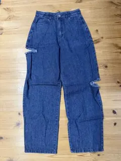 ZIDDY デニムパンツ ワイド ダメージ加工のサムネイル