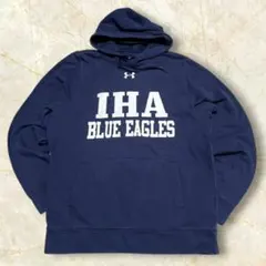 ラ*ビ様 アンダーアーマー 刺繍ロゴ ブルーイーグル スウェットパーカー プルオ