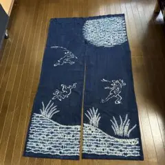 藍染めカエル、ウサギの和風のれん