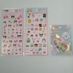 ぴたぷくステッカー クロミマイメロディ＆キャラクターズ＆オーロラシール3枚セット