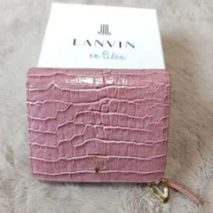 LANVIN en Bleu ピンク マゼンタ　Lファスナー　二つ折り財布