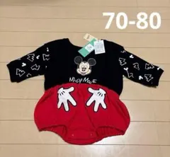 ディズニー ミッキーマウス ロンパース 男の子 女の子 70〜80