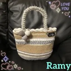 ✤ハンドメイド✤麻紐バッグ♥コットンバッグ♥かぎ針編み♥リフ編み♥内布付き