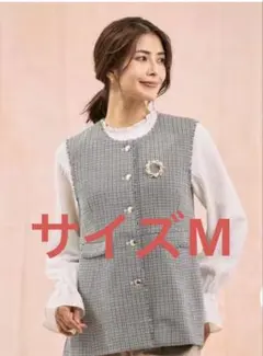 グローバルワーク　ツイードぺプラムジレ　M