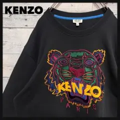 t142【人気】ケンゾー 刺繍 虎顔 ビッグロゴ スウェット 入手困難 希少XL