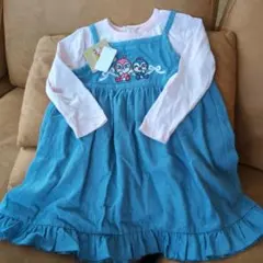 新品未使用)春先に◎！アンパンマン長袖ワンピ100cm定価3630円！綿100%