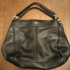COACH レザー ショルダーバッグ ブラックのサムネイル