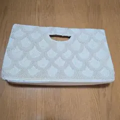 パールビーズ パーティーバッグ ホワイト