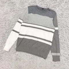 DIESEL ディーゼル　ボーダー　コットンニット　セーター　バイカラー　薄手