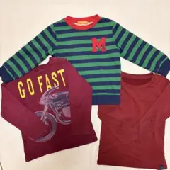 110cm長袖3枚セット トレーナー　ロンT ヒートテック