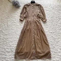 A PUPIL/ ア ピューピル　別注MAXI DR　マキシワンピース　ベージュ