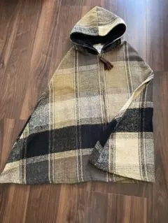 チャイハネ　Amina　 フード付きポンチョ チェック柄