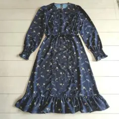 SLY フラワープリント長袖ロングワンピース