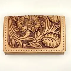 レザーコンパクトウォレット【シェリダンスタイルカービング】