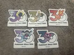 韓国限定 ポケモン 30周年記念 ステッカー シール ポップアップ 5枚セットのサムネイル