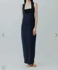 ロングワンピース 長袖 ネイビー