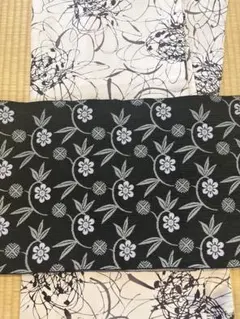HANAE MORI 名古屋帯 ポリエステル 黒 花柄 美品のサムネイル