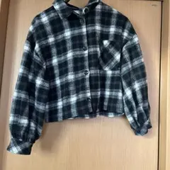 チェック柄 クロップドシャツ 長袖
