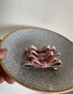 リボンヘアピン　アクセサリー　キッズ　ベビー　ヘアクリップ　ハンドメイド