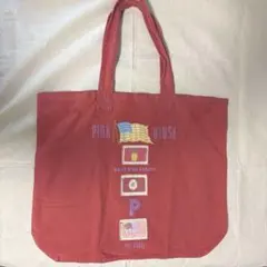 PINK HOUSE トートバッグ 赤 ヴィンテージ レトロ ロゴ ワッペンのサムネイル