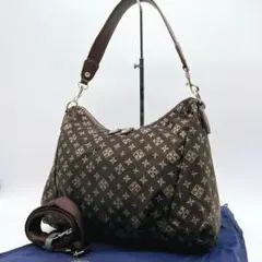 極美品 ラシット 総柄 2way サイドジップ ブラウン e173