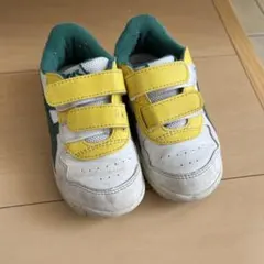 ASICS キッズシューズ ホワイト/グリーン/イエロー