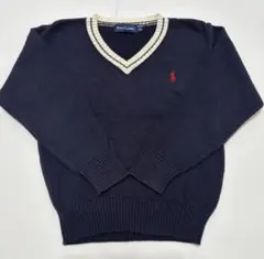 Ralph Lauren ネイビー Vネックセーター 100cm