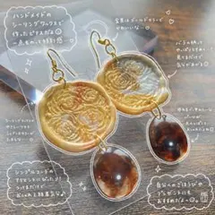 ピアス イヤリング 薔薇 バラ ハンドメイド ゴールド 花びら フラワー 黄色