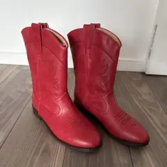 赤色ウエスタンブーツ