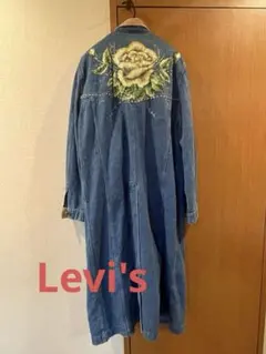 レア　Levi'sリーバイス90s USA製　デニムロングジャケット　コート花柄