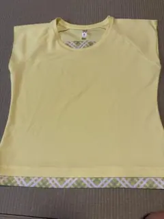 テニスウェア Tシャツ イエロー チェック柄のサムネイル