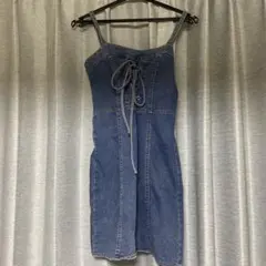 SPRAY PREMIUM デニムワンピース キャミワンピ ミニワンピ 編み上げ