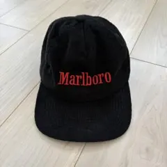 コーデュロイキャップ マルボロ Marlboro CAP Black 黒 赤刺繍 - メルカリ