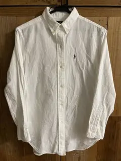 RALPH LAUREN オックスフォードBDシャツ 刺繍 白 160