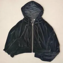 ディバイデッドH＆M◇クロップドパーカー フーディー ベロア調 Y2K Mのサムネイル
