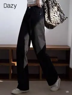 DAZY 高ウエスト デニムパンツストレートシルエット　SHEIN