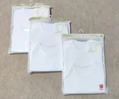 新品 ユニクロ クルーネックボディスーツ 半袖 6枚セット 70