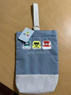 バレーシューズ入れ　巾着　プラレール