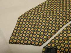 Altea イタリア製ネクタイ ネイビー ブルー イエロー シルクのサムネイル