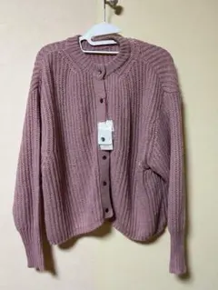 【未使用】マオメイド　ピンクニットカーディガン アルパカウール混合